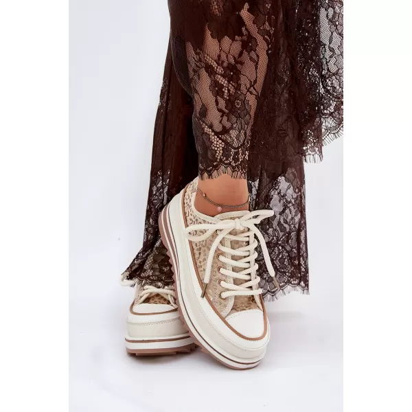  Dámske tenisky S.BARSKI BF51-101 BEIGE 