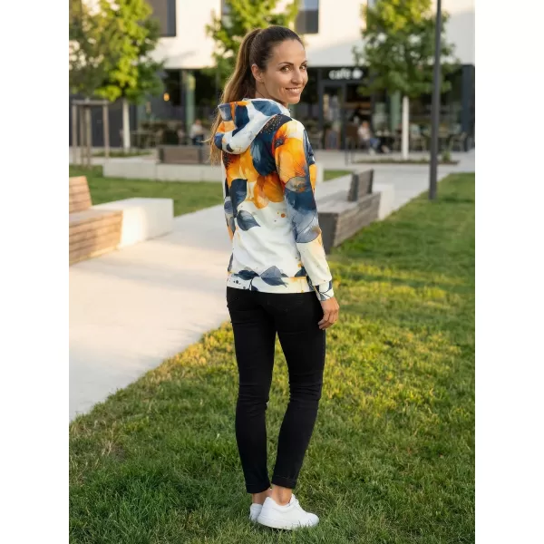 Dámska mikina na zips premium ALTISPORT VOJ/ALW127MI02 ČIERNA/ORANŽOVÁ 