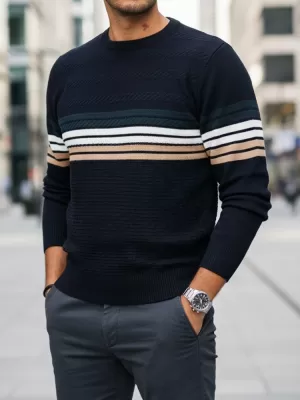 Pánsky sveter DSTREET WX2323 TMAVO MODRÁ