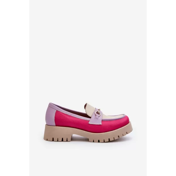  Dámske mokasíny ZAZOO 3475 BEIGE/FUSCHIA/LILA 