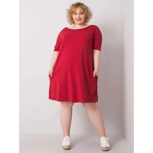  Dámske šaty BASIC FEEL GOOD RV-SK-6639.02X BURGUNDY 