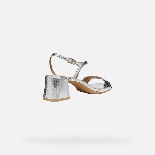  Dámske sandále GEOX NEW ERAKLIA 50 T01 G012949 STRIEBORNÁ 