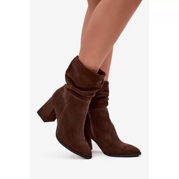  Dámske čižmy ZAZOO 4216 BROWN 