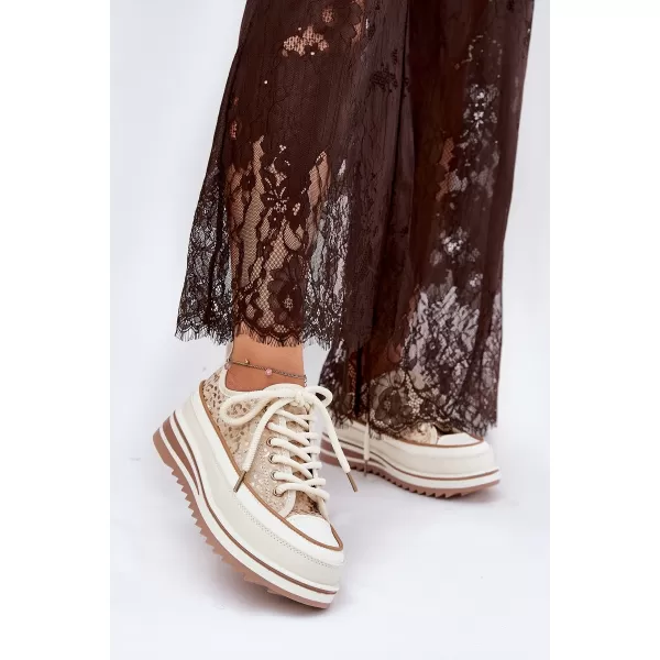 Dámske tenisky S.BARSKI BF51-101 BEIGE 