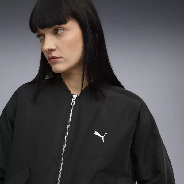  Dámska bunda PUMA T7 SATIN BOMBER JACKET 632168-01 PUMA ČIERNA 