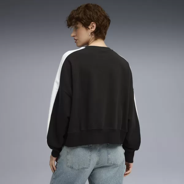  Dámska mikina PUMA T7 OVER-OVERSIZED CREW 633439-01 PUMA ČIERNA 