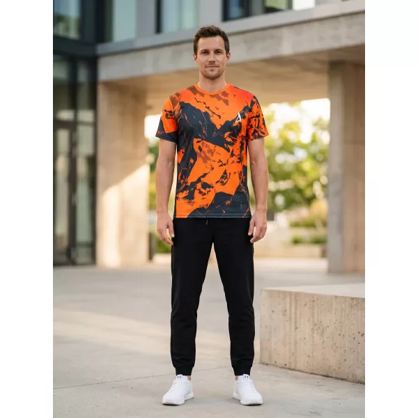  Pánske tričko premium ALTISPORT VOJ/ALM131TR01 ORANŽOVÁ/ČIERNA 