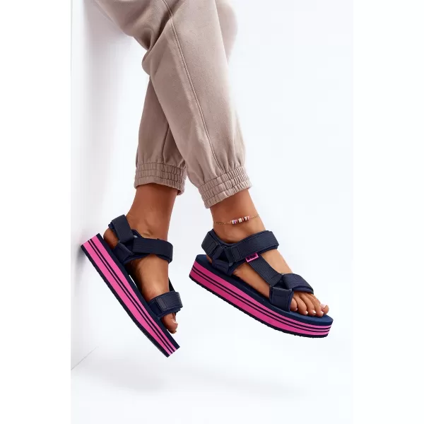  Dámske sandále LEE COOPER LCW-24-05-2753L NAVY/FUCHSIA 