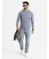 Pánske tričko OMBRE OM-LSCL-0109 MODRÝ DENIM