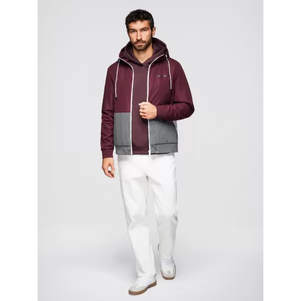  Pánska bunda OMBRE OM-JANP-0242 BURGUNDY-GRAY 