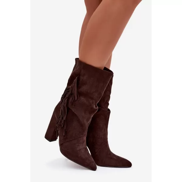  Dámske topánky na podpätku BOTO DARLINA 40515 BROWN 