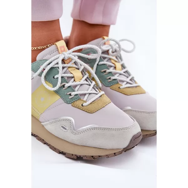  Dámske topánky BIG STAR RR274244 YELLOW/GREY Big Star Shoes 