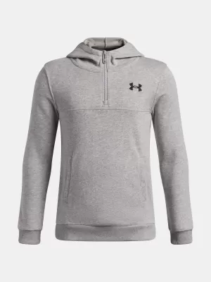 Chlapčenská mikina UNDER ARMOUR UA RIVAL LW 1/4 ZIP HOODIE 6009316-011 ŠEDÁ