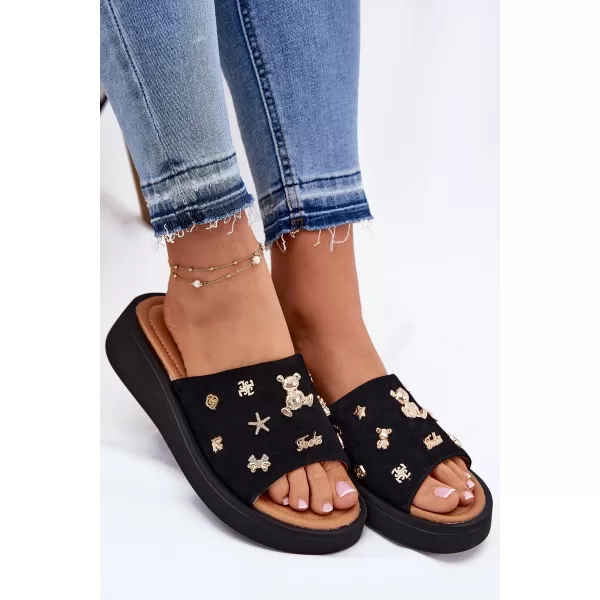  Dámske šľapky VINCEZA 66741 BLACK 