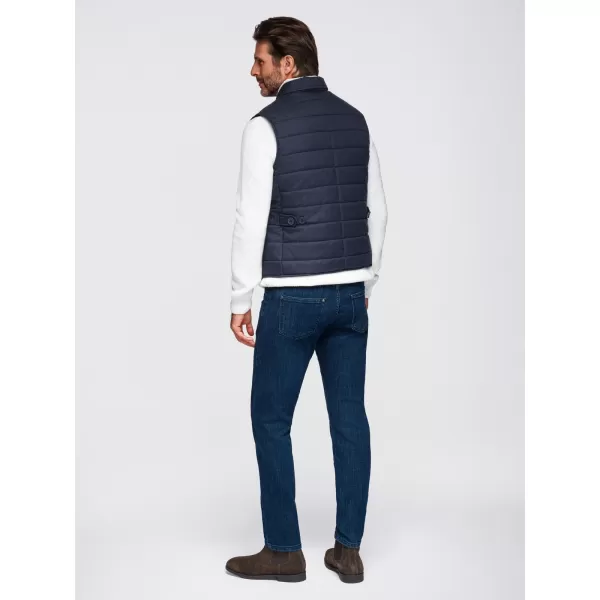  Pánska vesta OMBRE OM-JAVJ-0275 NAVY BLUE MELANGE 