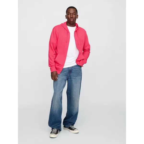  Pánska mikina GAP FULLZIP LOGO HOODIE 868454-15 RASPBERRY 