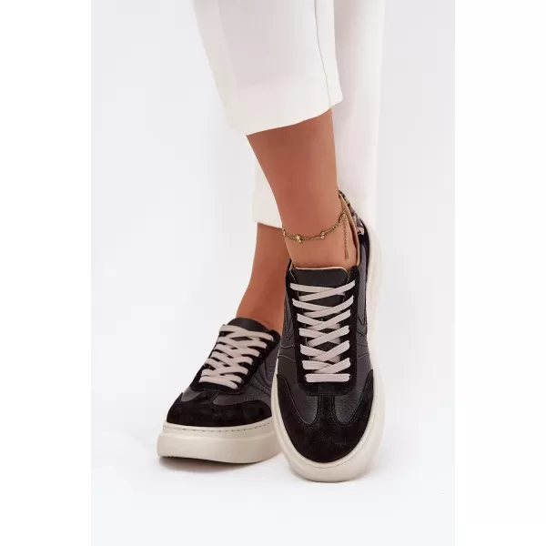  Dámske tenisky ZAZOO N1263 BEIGE/BLACK 