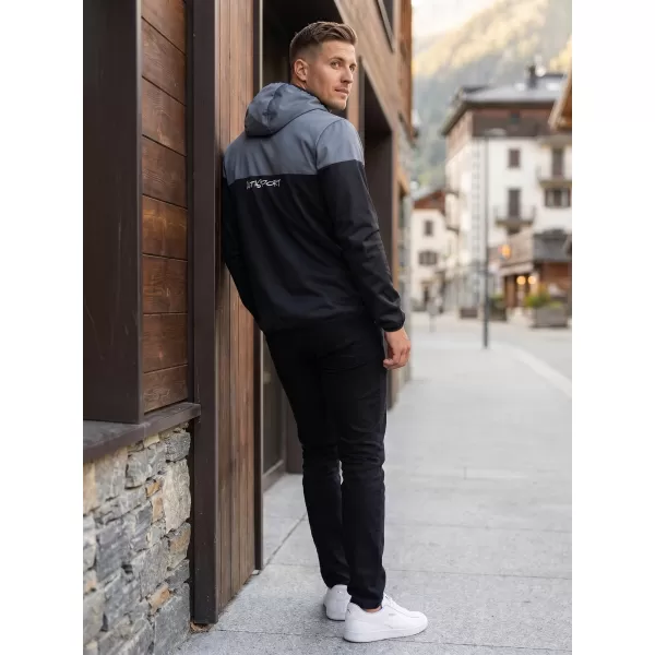  Pánska softshellová bunda premium ALTISPORT VOJ/ALM051JACK01 ŠEDOČIERNA 