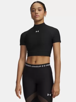 Dámske tričko HEATGEAR CROP MOCK SS 6010006-008 ČIERNA Under Armour