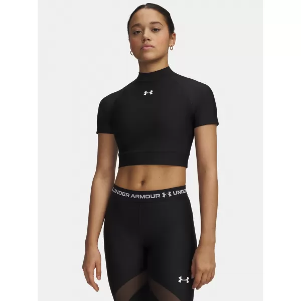  Dámske tričko HEATGEAR CROP MOCK SS 6010006-008 ČIERNA Under Armour 
