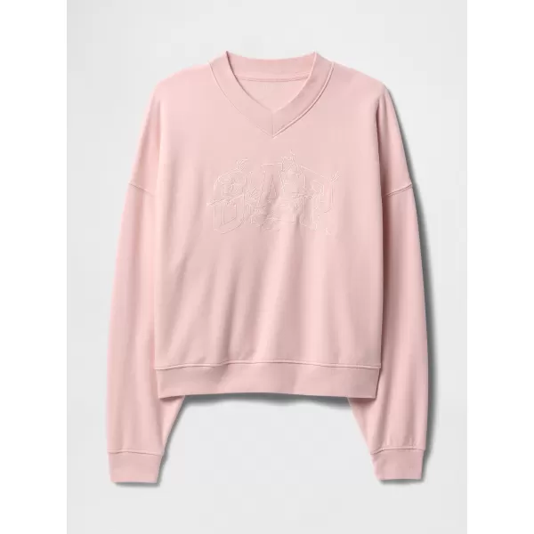 Dámska mikina GAP LOGO WEDGE NECK SWEATSHIRT 714869-01 MISTY ROSE 