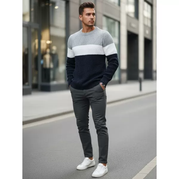  Pánsky sveter DSTREET WX2320 TMAVOMODRÁ/SVETLOSIVÁ 