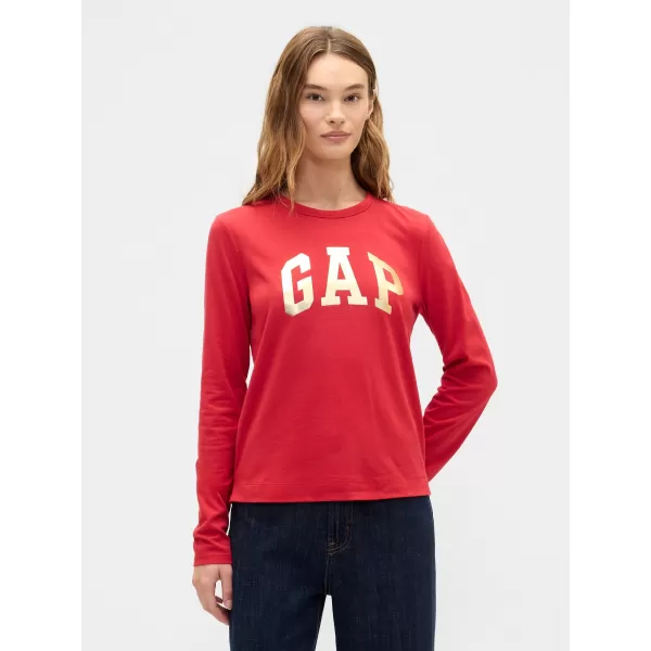  Dámske tričko GAP CREW LONGSLEEVE TEE 846968-01 MODERN RED 