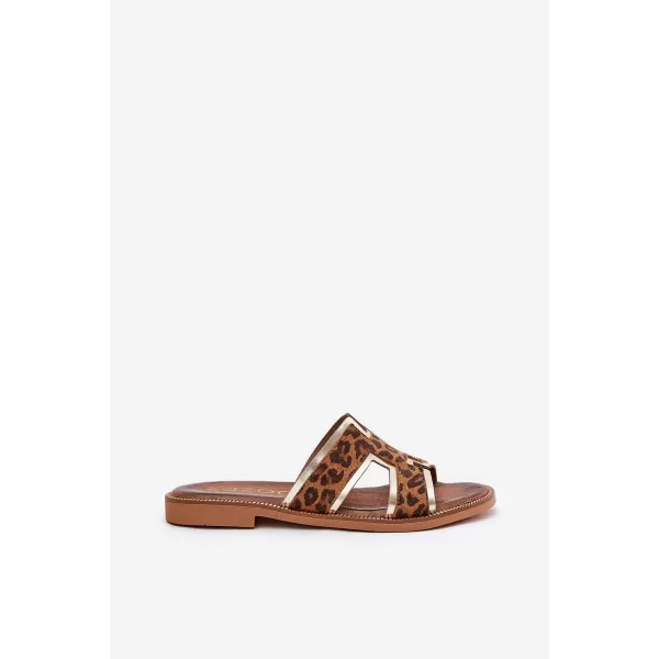  Dámske šľapky ZAZOO 40383 BROWN 