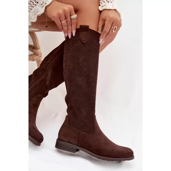  Dámske čižmy S.BARSKI HY61-8022 BROWN 