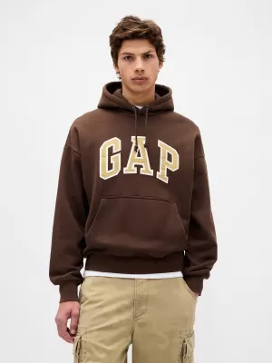 Pánska mikina GAP HEAVYWEIGHT LOGO HOODIE PULLOVER 823104-04 DARK BROWN