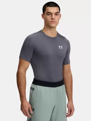Pánske tričko UNDER ARMOUR HG ARMOUR COMP SS 1361518-025 ŠEDÁ