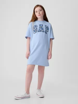 Detské šaty GAP LOGO DRESS 410062-00 BICOASTAL BLUE