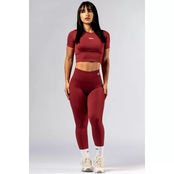  Bezšvový crop top s krátkym rukávom POWER 891 RED Nebbia 