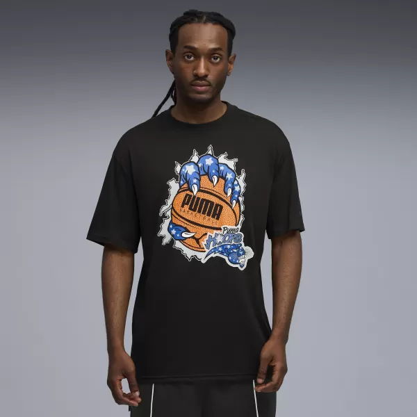  Pánske tričko PUMA HOOPAVERSE TEE 3 632891-02 PUMA ČIERNA 