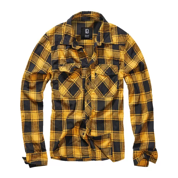 Pánska košeľa BRANDIT 4002 BLACK/YELLOW 