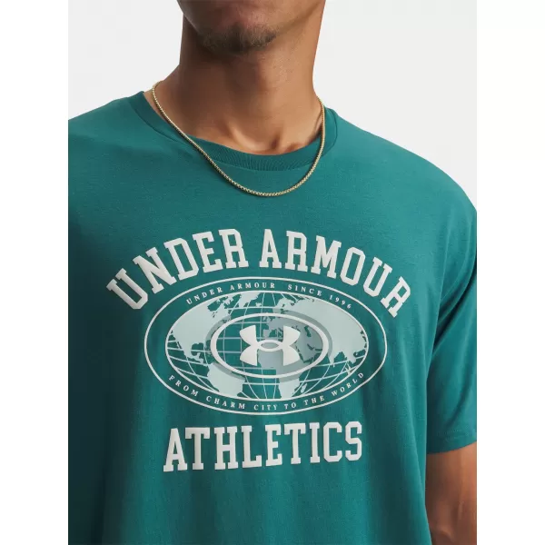  Pánske tričko UNDER ARMOUR M 60/40S ARMOR GLOBE SS 6009261-338 ZELENÁ 