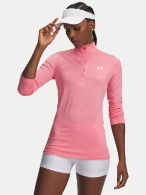 Dámske tričko TECH 1/2 ZIP-TWIST 1384225-601 RUŽOVÁ Under Armour