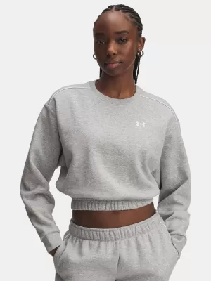 Dámska mikina UNDER ARMOUR UA RIVAL FLEECE PIPED CREW 6007035-011 SIVÁ