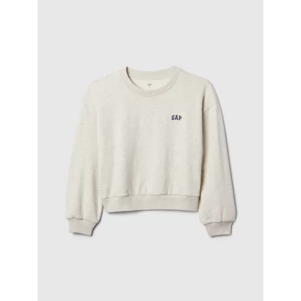  Detská mikina GAP LOGO FRENCH TERRY CREW SWEATSHIRT 499111-00 LIGHT HEATHER GREY 