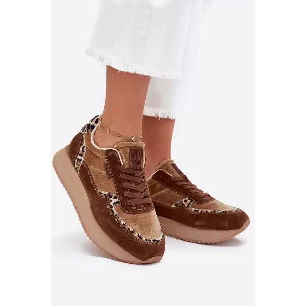  Dámske tenisky BIG STAR OO274A313 BROWN/BEIGE Big Star Shoes 