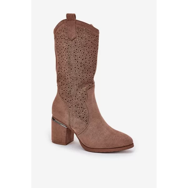  Dámske čižmy S.BARSKI HY51-238 COFFEE 