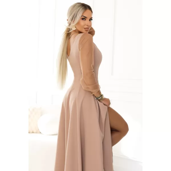  Dámske šaty NUMOCO 640-4 BÉŽOVÁ 