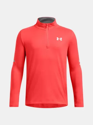Chlapčenské tričko UNDER ARMOUR TECH UTILITY 1/4 ZIP 1390029-847 ORANŽOVÁ