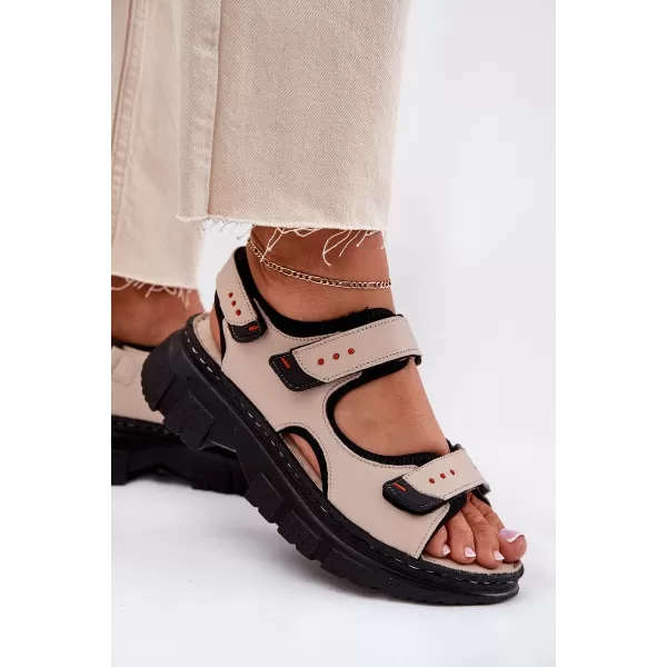  Dámske sandále ARTIKER 56C0471 BEIGE/BLACK 