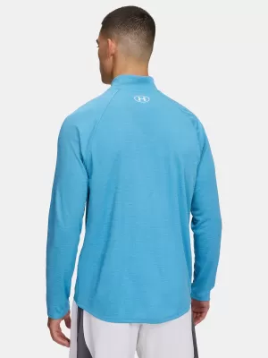 Pánske tričko UNDER ARMOUR UA TECH TEXTURED 1/2 ZIP 1382797-453 MODRÁ
