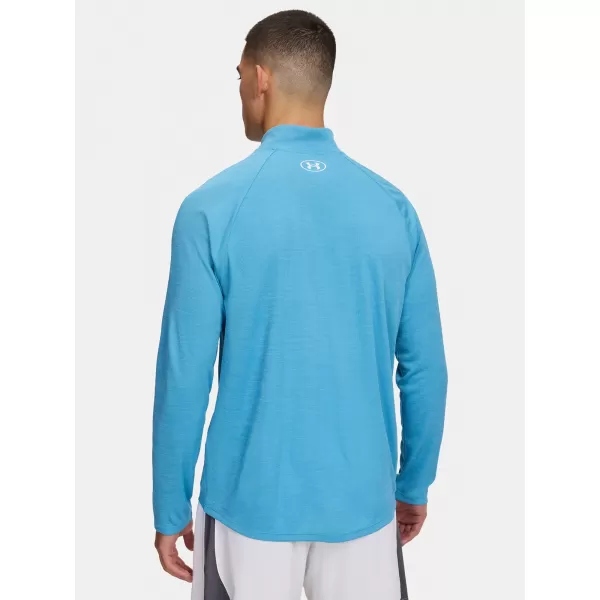 Pánske tričko UNDER ARMOUR UA TECH TEXTURED 1/2 ZIP 1382797-453 MODRÁ 