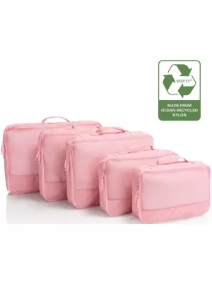 Kufor HEYS Ecotex Packing Cube 5 Pc Set PINK SAND