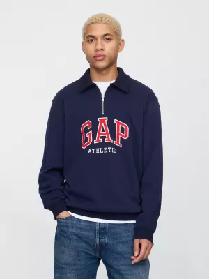 Pánska mikina GAP POLO HALF ZIP SWEATSHIRT 744734-01 NAVY UNIFORM