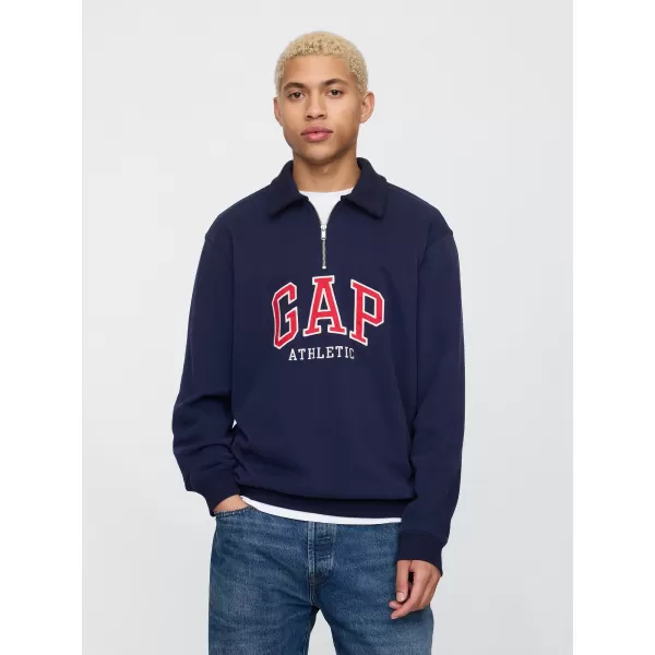  Pánska mikina GAP POLO HALF ZIP SWEATSHIRT 744734-01 NAVY UNIFORM 