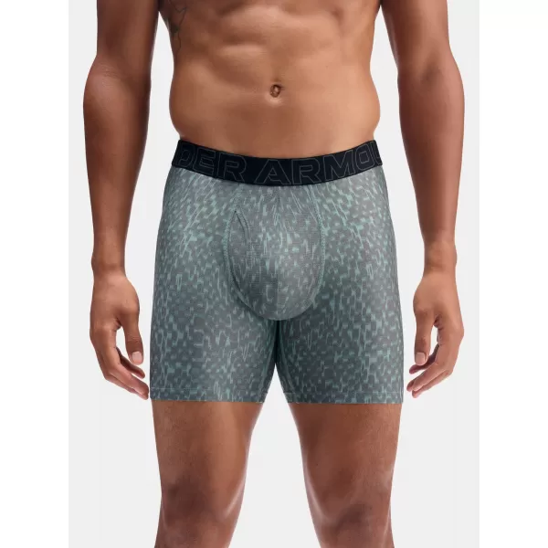  Pánske boxerky UNDER ARMOUR UA PERFORMANCE TECH - PRINT 6IN - 1PK 1383875-477 MODRÁ 